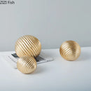 GobekUsa Golden Wave Ball Desk Ornament, Abstract Art Sculpture for Room Aesthetics