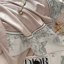 GobekUsa Luxe Butterfly Flowers Embroidery Bedding Set with Duvet Cover Sheet Pillowcases 4Pcs
