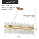 GobekUsa Crystal Rod Round Chandelier: Modern Nordic Light for Living Room, Bedroom, Dining Room, Kitchen