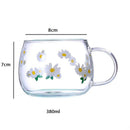 GobekUsa Cute Letter Glass Mug, 380ml: Strawberry Tea Coffee Cup, Breakfast Milk Drinkware