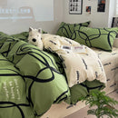 GobekUsa Grid Print Cotton Bedding Set for Single Double Beds
