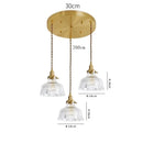 GobekUsa Clear Glass LED Pendant Light: Modern Copper Hanging Lamp for Home Indoor Decor
