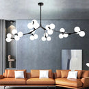 GobekUsa Glass Balls Tree Branches Chandelier, Nordic LED Ceiling Light