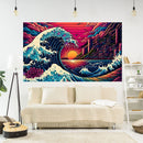 GobekUsa Great Wave Off Kanagawa Tapestry: Japanese Wall Hanging for Aesthetic Home Decor