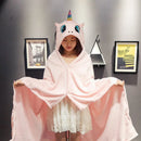 GobekUsa Cozy Cartoon Hooded Cape Blanket for Winter Nap, Office, and Home Office Warmth