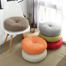 GobekUsa Grey Linen Round Floor Pillow Seating Cushion with Zippered Cover Pouf