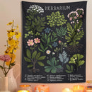 GobekUsa Botanical Wildflower Reference Chart Tapestry Wall Hanging - Bohemian Home Decor