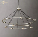 GobekUsa Éclatant Two-Tier Round Crystal Chandelier for Living & Dining Room