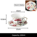 GobekUsa Iris Flower Porcelain Coffee Mug Tea Cup Tableware Set