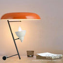 GobekUsa Elegant Nordic Desk Lamp with Orange Lampshade for Living Room, Bedroom and Study