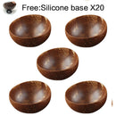 GobekUsa Coconut Bowl Set with Wooden Spoon: Natural Handmade Tableware for Desserts, Fruits, Salads