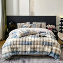 GobekUsa Gradient Faux Rabbit Fur Bedding Set - Warm Luxury Plush Duvet Cover & Quilt Sets