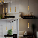 GobekUsa Golden LED Chandelier for Modern Minimalist Living Room, Bedroom, Dining Room
