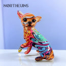 GobekUsa Chihuahua Dog Ornament Resin Handicrafts Home Decor Graffiti Art 18cm