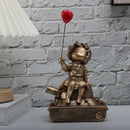 GobekUsa Balloon Girl Tank Art Figure Resin Statues Collection for Interior Decor