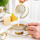 GobekUsa Gold Ceramic Tea Set for Dining Table, Coffee Mug, Teapot, Afternoon Tea & Beverage Container