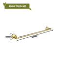 GobekUsa Brushed Gold Bath Hardware Set: Paper Holder, Towel Bar, Robe Hook - Wall Mount Bathroom Accessories