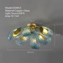 GobekUsa Blue Peacock Leaf Glass Designer Chandeliers Lighting