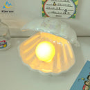 GobekUsa Ceramic Shell LED Night Light for Bedroom and Living Room