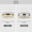 GobekUsa Crystal LED Pendant Light Chrome/Gold Luxury Chandelier for Kitchen Living Room.