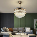 GobekUsa Gold Smart Ceiling Fan Chandelier with LED Lights, 6 Speeds, 3 Heads