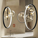 GobekUsa Ball Bubble LED Chandelier: Modern Round Ring Pendant Light for Dining Room & Bar