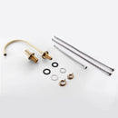 GobekUsa Brass Basin Faucet Brushed Gold Double Bracket Two Holes Hot Cold Mixer