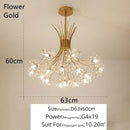 GobekUsa Crystal Bionic Petals Chandelier for Living Dining Bedroom Hall Hotel Decor