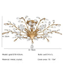 GobekUsa Crystal Tree Chandelier Ceiling Light for Bedroom with LED E14 Bulbs