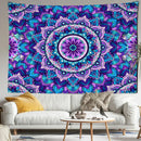 GobekUsa Blue Purple Mandala Tapestry Wall Hanging - Bohemian Abstract Aesthetics