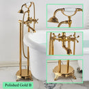 GobekUsa Brass Freestanding Bathtub Filler with Handshower, Dual Handles & Shower Set