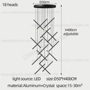 GobekUsa LED Staircase Pendant Chandelier, Modern Nordic Restaurant Hanging Light