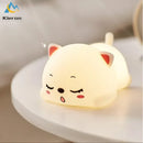 GobekUsa Cat Silicone LED Night Light with Remote, Rechargeable, Touch Sensor
