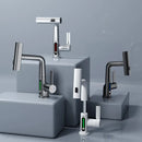 GobekUsa Digital Display Basin Faucet with Stream Sprayer, Hot Cold Water Mixer