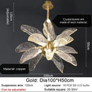 GobekUsa Elegant Copper Chandelier Light for Kitchen Dining Living Room - Modern Luxury Crystal Lamp