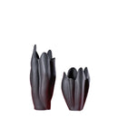 GobekUsa Black Texture Ceramic Vase Irregular Crafts Flower Arrangement Home Decoration