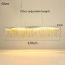 GobekUsa Gold Chain Chandelier Pendant Light w/ Remote, Modern Tassel Design for Kitchen & Living Room