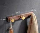 GobekUsa Brushed Gold Wood and Aluminum Robe Hook Towel Hanger for Bathroom and Kitchen