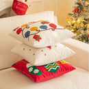 GobekUsa Christmas Embroidered Red Geometric Pillow Cover for Festive Home Decor