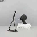 GobekUsa Abstract Cast Iron Acrobatics Sculpture Desk Decoration Slender Figures