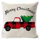 GobekUsa Elk Print Linen Pillowcase: Festive Christmas Cushion Cover for Sofa - 2023 New Year Decor