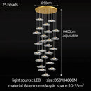 GobekUsa LED Lotus Leaf Staircase Chandelier: Modern Design for Hotel Lobby, Kitchen & Villa