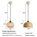 GobekUsa Bamboo Rattan Pendant Chandelier for Dining Room and Restaurant Lighting