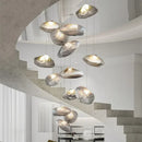 GobekUsa Glass LED Chandelier Lighting for Modern Stairs, Dining Room, and Home Bar