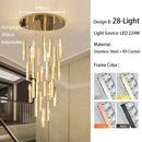 GobekUsa Large Crystal Luxury Chandelier for Living Room Dining Hall Stair Suspension