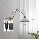 GobekUsa Copper Swing Arm Wall Lights Sconce Up Down LED Modern Ceramic Lampshade