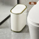 GobekUsa Light Luxury Bathroom Trash Can with Lid for Kitchen, Living Room - Waterproof Narrow Waste Bin