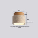 GobekUsa LED Ceiling Lamp Natural Yellow Travertine Walnut Wood Ceiling Lights