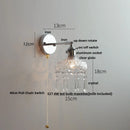 GobekUsa Clear Glass LED Wall Sconce Pull Chain Modern Light Fixtures