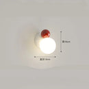 GobekUsa LED Wall Light Red Green White Metal Kids Room Lamp White Acrylic Ball